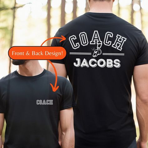 Custom Coach Name Gift, Personalized Coach Tee, Sports Coaching Gift, Custom Name Coach Shirt, Highschool Coach, End of Season Coach Gift - Etsy Coaching Sports, Coach Shirt, Football Diy, Mechanic Gifts, Coach Shirts, Cheer Coaches, Sports Coach, Coach Gift, Mechanic Shirts