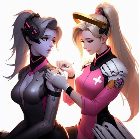 they are girlfriends🤭// mercy x widow 🔛🔝‼️🗣️ Mercy And Widowmaker, Mercy X Widow, Raven Beast Boy, Overwatch Wallpapers, Overwatch Comic, Mercy Overwatch, Anime Board, Overwatch 2, Beast Boy