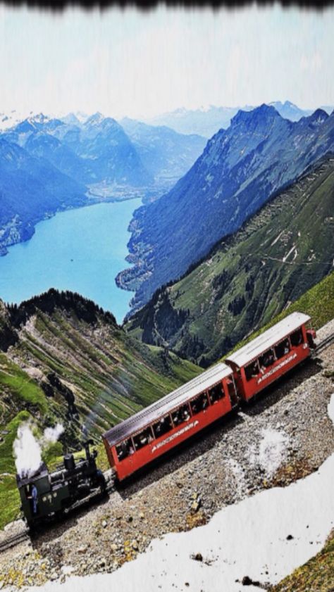 Awesome! Mountain Hotel, Switzerland Travel, Swiss Alps, Steam Engine, Train Rides, Train Travel, Nature Wallpaper, Places Around The World, International Travel