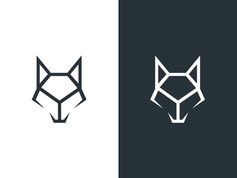 Logo symbol for Wolf by Keshav Kishore on Dribbble Geometric Wolf Tattoo, Typographie Logo, Wolf Logo, Geometric Wolf, Wolf Face, Wolf Design, Wolf Tattoos, Geometric Logo, Wolf Tattoo