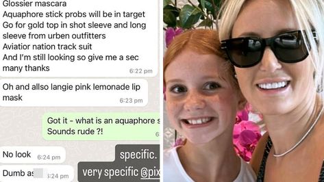 Roxy Jacenko has shared shocking texts in which her daughter, 12-year-old millionaire Pixie Rose Curtis, called her a “dumb a**” and “stupid”, all while demanding a list of presents. Roxy Jacenko, Glossier Mascara, Queen Mum, Healing Balm, Going For Gold, Celebrity Kids, Gold Top, Lip Mask, Pink Lemonade