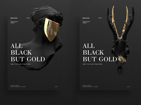 All Black But Gold | Posters Black Gold Poster Design, Black And Gold Graphic Design, Gold Poster Design, Black Layout, Gold Graphic Design, Gold Website, Black Website, Jewelry Website Design, Ma Tattoo