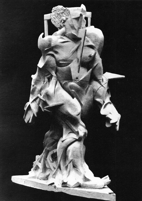 Umberto Boccioni, 1913, Synthèse du dynamisme humain (Synthesis of Human Dynamism), sculpture destroyed Cubist Sculpture, Umberto Boccioni, Italian Futurism, Futurism Art, Collage Foto, Famous Sculptures, Italian Painters, Sculpture Installation, Modern Sculpture