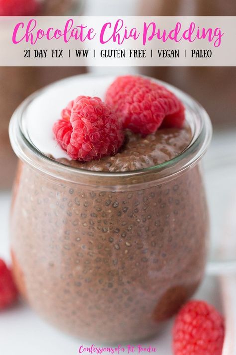 Chia Pudding Ratio, Chia Pudding Almond Milk, Chia Pudding Breakfast, Chocolate Chia Seed Pudding, Chocolate Chia Pudding, Strawberry Shortcake Recipes, Protein Pudding, Chia Pudding Recipes, 21 Day Fix Meals