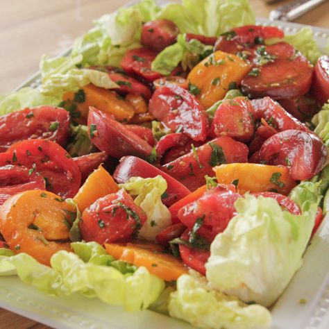 Ree Drummond Recipes, Marinated Tomatoes, Wedge Salad, Tomatoes Recipe, Homemade Dressing, Ree Drummond, Tomato Salad, Tomato Recipes, Vegetable Sides