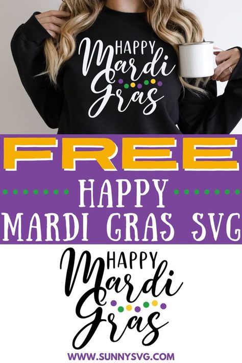 happy mardi gras svg Mardi Gras Svg Free, Mardi Gras Svg Files, Mardi Gras Svg, Mardi Gras Outfits, Mardi Gras Parade, Svg Images, Custom Made Shirts, Holiday Svg, Cricut Free