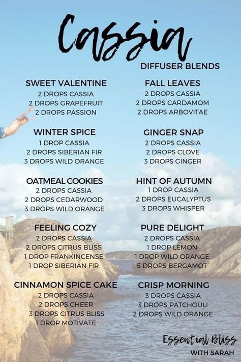 Cassia Essential Oil, Eo Blends, Essential Oil Usage, Doterra Recipes, Doterra Diffuser, Doterra Diffuser Blends, Doterra Essential Oils Recipes, Essential Oil Diffuser Blends Recipes, Young Living Essential Oils Recipes