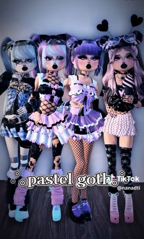 Gothic Pastel, Pastel Goth Costume Dress, Dress To Impress Theme Pastel Goth, Dress To Impress Pastel Goth, Pastel Goth Dti Ideas, Halloween Cosplay Pastel Goth Dress, Pastel Goth Dress, Dress To Impress Theme Monster High, Goth Dress