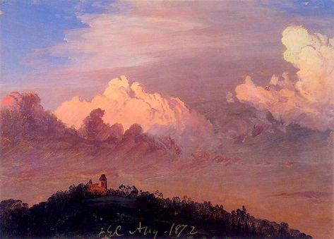 Frederic Church, Cloud Paintings, Frederic Edwin Church, Hudson River School, Sunset Landscape, Cloud Painting, A4 Poster, Plein Air Paintings, Painting Reproductions