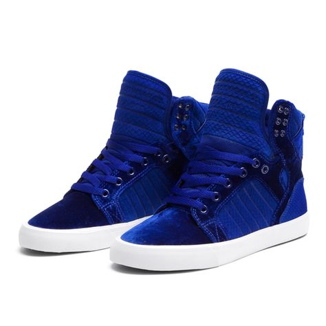 royal blue velvet | ROYAL BLUE VELVET SNEAKERS BY SUPRA Supra Shoes, Velvet Sneakers, Jordan Shoes Girls, Next Clothes, Sneakers Blue, Shoe Closet, Timberland Boots, Sneaker Head, Justin Bieber