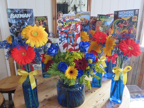 Table centre pieces Marvel Table Decorations, Cloud Centerpieces, Avengers Wedding, Marvel Baby Shower, Superhero Centerpiece, Wedding Centerpeices, Comic Wedding, Superhero Decor, Table Centre Pieces