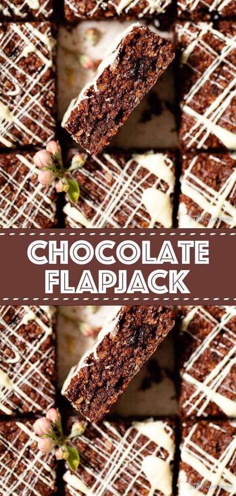 Chocolate Flapjack Recipe, Flapjack Recipe Easy, Chocolate Flapjack, Apple Flapjack, Chocolate Flapjacks, Yummy Things To Bake, Bake Off Recipes, Flapjack Recipe, Chocolate Pictures