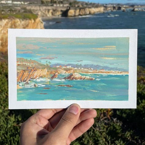 Gouache Beach Painting, Beach Gouache, Gouache Ideas, Beach Illustration, Gouache Illustrations, Gouache Art, House Beach, Pismo Beach, Water Art