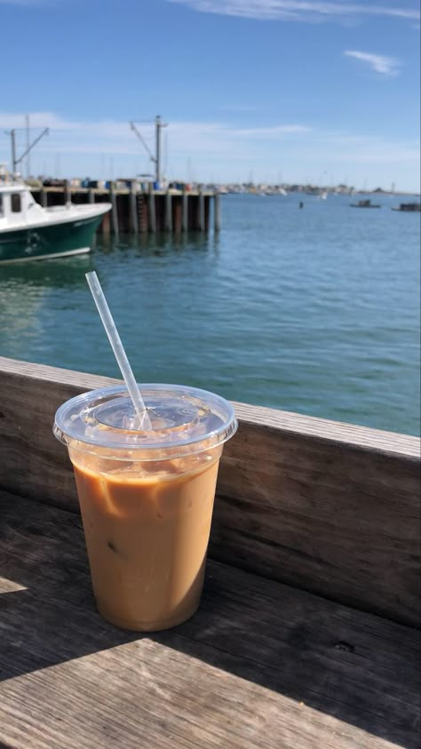 #icedcoffee #water #ocean #harbour #capecod Summer Iced Coffee, Coffee With Condensed Milk, Caramel Iced Coffee Recipe, Caramel Iced Coffee, Best Iced Coffee, Iced Coffee Recipe, Coffee Board, Pretty Coffee, Coffee Shop Aesthetic