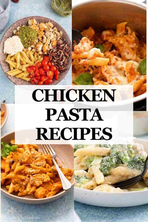 Chicken Pasta Recipes are delicious, satisfying and packed with flavor. Perfect for weeknight pasta dinner, these pasta dishes with chicken are some of the best pasta dishes to make. Pasta Dishes With Chicken, Dishes With Chicken, Pasta Dinner Recipes Chicken, Chicken Pesto Pasta Salad, Instant Pot Pasta, Creamy Pesto Chicken Pasta, Weeknight Pasta, Chicken Pasta Dishes, Best Pasta Dishes