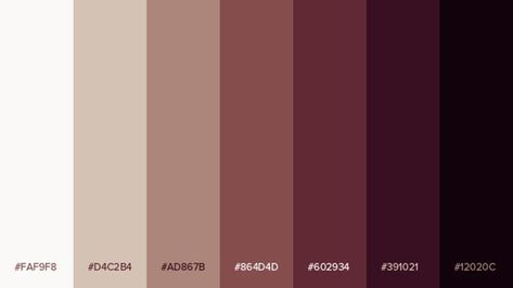 Burgundy Brown Color Palette, Maroon Colour Pallet, Red Brown Colour Palette, Red Brown Cream Color Palette, Brown Beige Red Color Palette, Maroon Color Palette, Flat Color Palette, Color Design Inspiration, Hex Color Palette