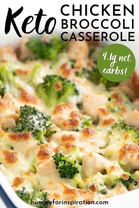 Eating a healthy meal that's also delicious can sometimes seem like an impossible task - but not anymore, thanks to this creamy keto chicken & broccoli casserole! It is easy to prepare, family-friendly, super delicious and of course it's also low carb and ketogenic with only 4.1g net carbs per serving! Keto Chicken Broccoli Casserole, Keto Chicken Broccoli, Keto Savory, Keto Chicken Casserole, Law Carb, Keto Casseroles, Keto Recipes Ketogenic, Low Carb Casseroles, Chicken Broccoli Casserole