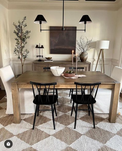 Checkerboard Rugs, Trending Rugs, Checkerboard Rug, Nobody Asked, Brown Dining Room, Apartment Checklist, Dining Room Remodel, Jute Area Rug, Dinning Room Design