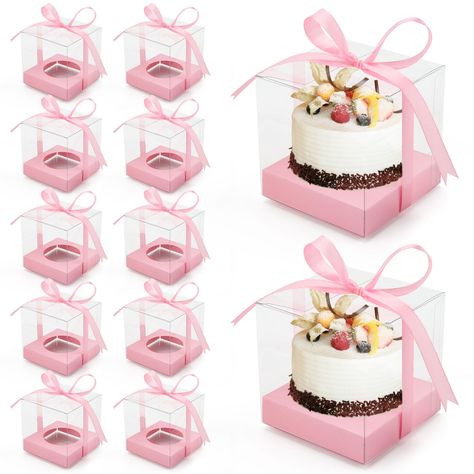 PRICES MAY VARY. Packaging and Size: 12 x transparent cupcake boxes + 12 x cupcake inserts + 12 x pre-cut ribbons. Single cupcake box size: 3.5 L x 3.5 W x 3.5 H inches. Sufficient quantity and suitable size, enough to use and share with your friends and family Safe and Durable: The single cupcake container is made of high-quality food-grade PET material, which is sturdy and durable. The folding package is easy to assemble, convenient for transportation, and protects the cake from damage Exquisi Individual Cupcakes Packaging Ideas, Single Cupcake Boxes, Cupcake Carrier, Cupcake Container, Christmas Luncheon, Clear Gift Boxes, Cupcake Boxes, Clear Box, Party Pictures