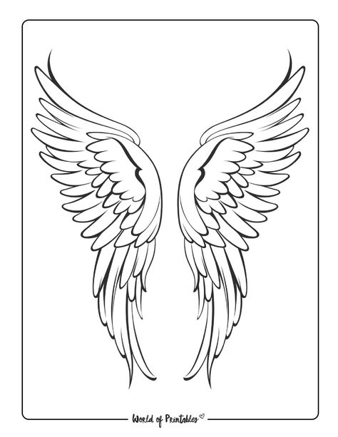 Angel Silhouette Drawing, Simple Angel Wings Tattoo Design, Angel Wing Outline Tattoo, Angle Wings Draw, Angel Wings Drawing Simple, Angel Wing Template, Angel Wings Template, Wings Line Art, Angel Wings Tattoo Stencil