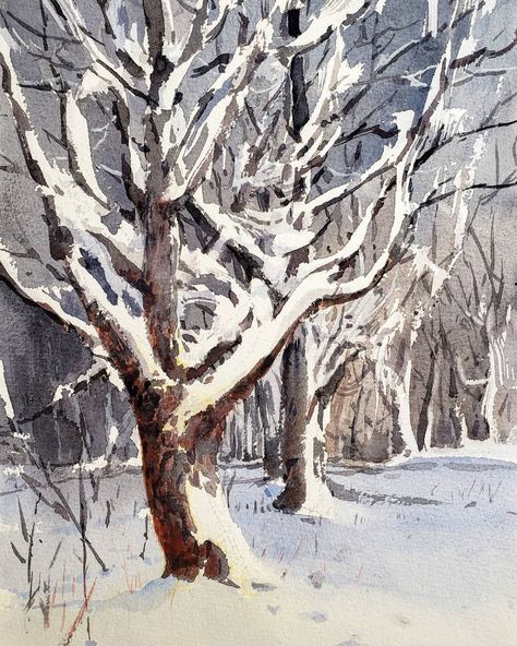 Storm Illustration, Winter's Tale, First Snow, Tree Drawing, Winter Trees, Snow Storm, Alcohol Ink, Art Illustration, A Dream