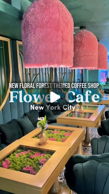 Excursion Doctor | NYC Activities • Restaurant • Hotel  Guide on Instagram: "NEW Floral Themed Cafe In New York City 🌸👇🏾  Sahola Coffee is a beautiful new cafe gem that has a unique and beautiful whimsical aesthetic.  ☕️The coffee shop serves some unique a fun cold beverages, coffees with a special twist (or you can get your regular coffee blend), plus they have light bites and yummy pastries  to enjoy.  💐The space is small but perfect and cozy! Their beautiful tables with moss ball designs embedded is such a special touch and it’s a great cafe to work from home in New York City.  📍WHERE: Sahola Coffee 108 E 31st   🗽Follow @theexcursiondoctor for more best things to do in New York City. . . . . . . #foodnews #foodadventure #nycfoodgals #nycfoodies #nyctravel #nyctraveltips #restauran Coffee Shop Ideas Unique, Small Coffee Shop Design, Yummy Pastries, Nyc Activities, Cafe In New York, Whimsical Aesthetic, Small Coffee Shop, Moss Ball, Themed Cafes