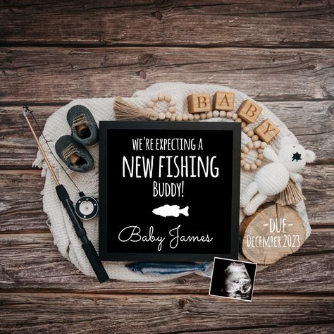 Fishing Baby Announcement, Fishing Pregnancy Announcement, Announcement Pictures, Announcement Photoshoot, Southern Baby Names, Pregnancy Pics, Hunting Baby, Future Son