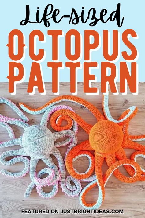 This life-sized octopus crochet pattern is going to blow you away. Your kids are going to go crazy over him for sure! Octopus Crochet Pattern Free, Knot Knitting, Octopus Crochet, Octopus Crochet Pattern, Quick Crochet Projects, Diy Crafts For Teens, Cycling Clothes, Crochet Octopus, Diy Crafts For Adults