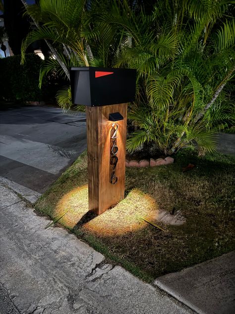 https://youtu.be/ZegMSN_2H6Q Wooden Mailbox Covers, Solar Light For Mailbox Post, Mailbox Ideas With Light, Outdoor House Numbers Ideas Curb Appeal, Ranch Mailbox Ideas, Mcm Mailbox Post, Mail Box Design Ideas, Curbside Mailbox Ideas, Rustic Mailbox Post