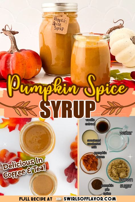 Save yourself a trip to the specialty coffee shop and make a homemade Pumpkin Spice Syrup at home! Flavor hot and iced coffee, teas, cocktails and other beverages with this easy pumpkin simple syrup recipe! Pumpkin Spice Seasoning Recipe, Pumpkin Syrup Recipe, Pumpkin Spice Coffee Syrup, Pumpkin Spice Syrup Recipe, Homemade Pumpkin Spice Syrup, Pantry Hacks, Pumpkin Spice Tea, Coffee Syrups, Pumpkin Recipes Dinner