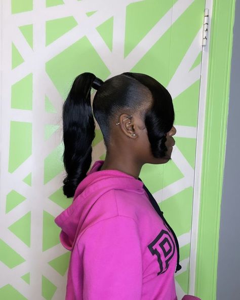 Ponytail Bangs, Buns Hairstyles, Black Ponytail, Weave Ponytail Hairstyles, Sleek Ponytail Hairstyles, Weave Ponytail, Black Ponytail Hairstyles, Ponytail Bun, Hairstyle Inspo