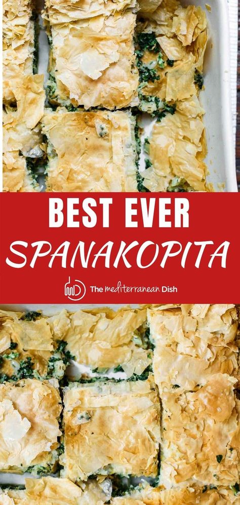 Spinach Ricotta Pie, Spanakopita Recipe, Phyllo Dough Recipes, Greek Spinach, Greek Spinach Pie, Spinach Pie, Greek Cooking, Phyllo Dough, Greek Dishes