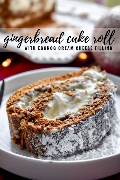 Gingerbread Cake Roll, Gingerbread Eggnog, Moist Gingerbread, Christmas Movie Marathon, Homemade Gingerbread, Cake Roll Recipes, Moist Cake, Gingerbread Recipe, Gingerbread Cake