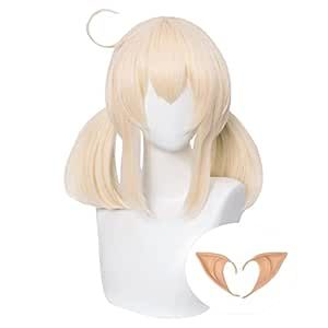 SL Blonde Pigtails Wig for Klee Cosplay Costume Straight Anime Golden Ponytails Hair Wigs with Twin Ponytails Bangs + Cap Twin Ponytails, Klee Cosplay, Blonde Pigtails, Pigtail Wig, Anime Wigs, Womens Wigs, Ponytail Hairstyles, Men's Grooming, Makeup Skin Care