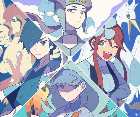 Flying type trainers and gym leaders 🐦🐦🐦🐦🐦🐦🐦🐦🐦🐦🐦🐦 Pokemon Human Characters, Flying Type Pokemon, Pokemon Gym Leaders, Flying Type, Pokemon Gym, Pokemon Special, Gym Leaders, Pokemon Images, Pokemon Comics