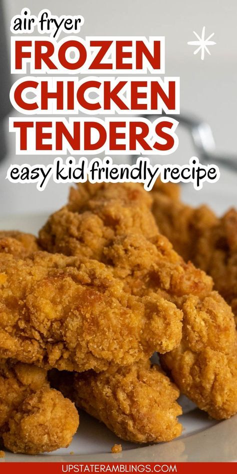 Air Fryer Frozen Chicken Tenders Meals With Frozen Chicken Tenders, Chicken Strips Dinner Ideas, Air Fryer Frozen Chicken Tenders, Batter For Chicken Tenders, Crispy Tenders, Crispy Chicken Strips, Kid Friendly Meals Easy, Breaded Chicken Tenders, Air Fryer Chicken Tenders