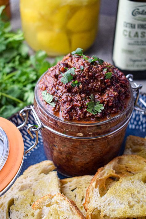 Vegan Sauce Recipes, Olive Dip, Preserved Lemon, Jar Kitchen, Tomato Tart, Olive Tapenade, Condiment Recipes, Preserved Lemons, The Jam