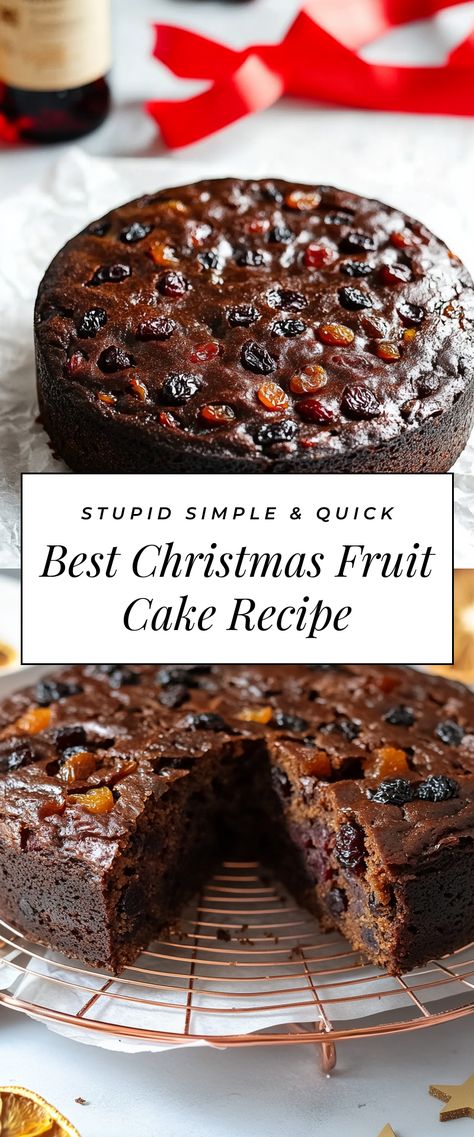 Image for Best Christmas Fruit Cake Recipe Rich Fruit Cake Recipe, Brandy Fruitcake Recipes, Best Fruitcake Recipe Christmas Cakes, Sourdough Fruit Cake, Dried Fruit Dessert, Dried Fruit Cake, Christmas Fruit Cake Recipe, Traditional Fruit Cake, Best Fruitcake