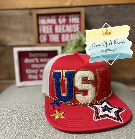 Celebrate 4th of July in style with this new Mother Trucker hat at One Of A Kind Boutique! Come pick out patches and make your own! We'll help you decide on which look is for you, if you need it! 💙🩵💛 4th Of July Trucker Hats, 4th Of July Trucker Hat, Summer Diy, New Mothers, Younique, Crafty Ideas, Trucker Hats, Birthday Celebration, 4th Of July