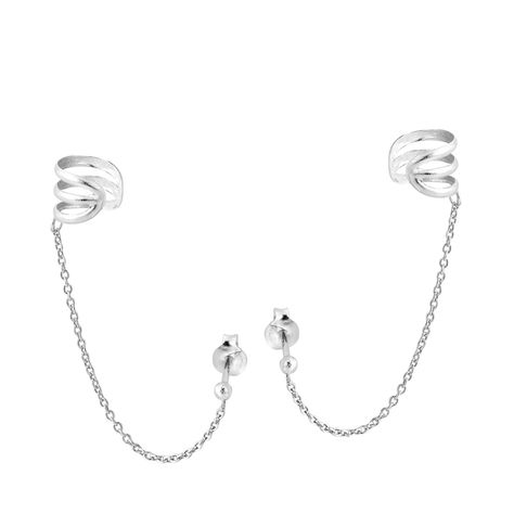 9MM Mod Ear Cuff Draping Chain .925 Sterling Silver Post Earrings Ear Curation, Ear Cuff Chain, Silver Ear Cuff, Earrings Cute, Silver Shop, Online Earrings, Chain Earrings, Sterling Silver Studs, Sterling Silver Earrings Studs