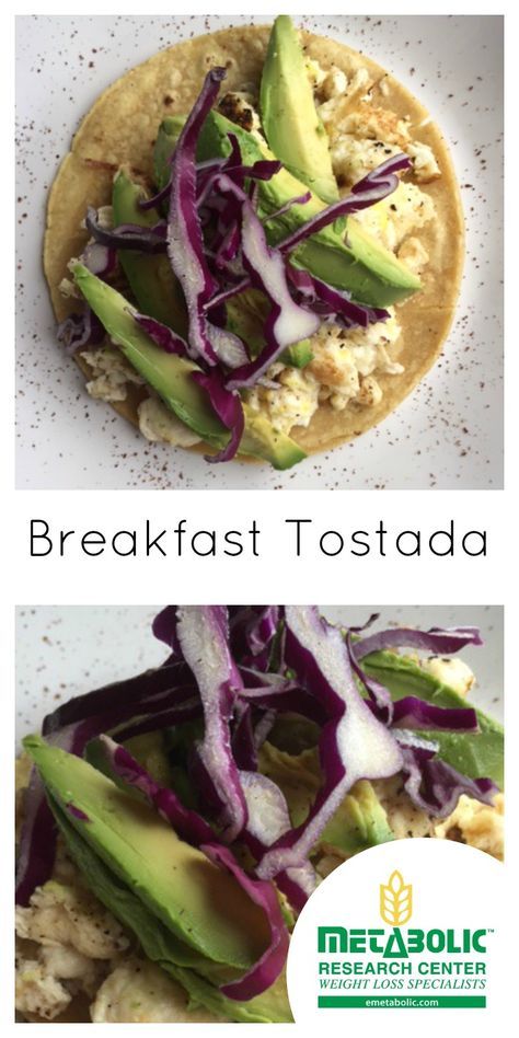 MRC Breakfast Tostada | Metabolic Research Center | Recipe Mrc Recipes Metabolic Research Centers, Metabolic Research Center Recipes, Cabbage Low Carb, Advocare Meals, Breakfast Tostada, Metabolic Research Center, Mrc Recipes, Metabolic Recipes, Metabolic Diet Recipes