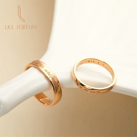 Couple Ring Gold, Wedding Ring With Name, Wedding Couple Ring, Couple Rings Gold, Couple Ring Design, Ring Name, Couple Band, 14k Gold Wedding Ring, Ring Settings Types