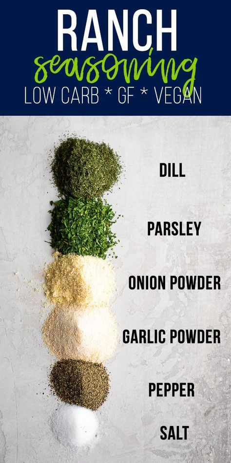 Ranch Seasoning Recipes, Healthy Ranch Dressing, Meat And Veggies, Homemade Ranch Seasoning, Spice Blends Recipes, Spice Mix Recipes, Homemade Spice Blends, Diy Spices, Seasoning Recipe