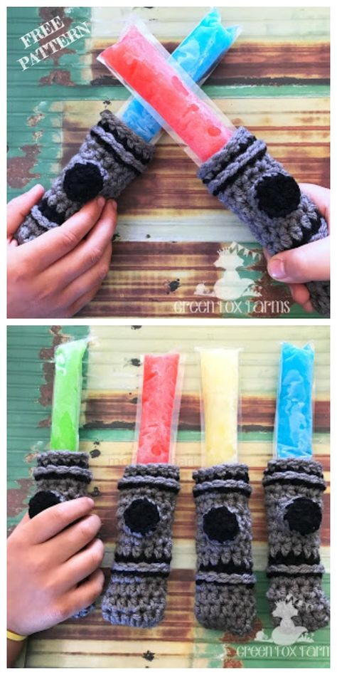 Crochet Popsicle, Popsicle Holders, Crochet Kitchen, Crochet Patterns Free Blanket, Fun Crochet Projects, Quick Crochet, Diy Crochet Projects, Crochet Patterns For Beginners, Bag Crochet