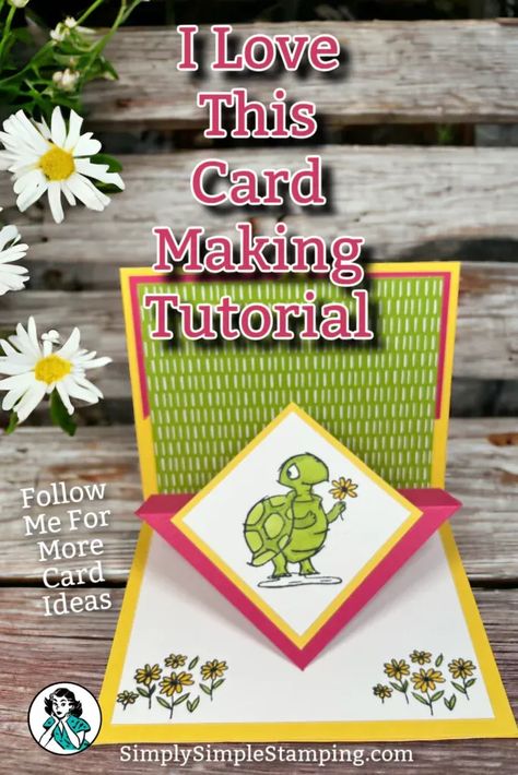 Folding Cards Ideas Tutorials, Fancy Fold Card Tutorials Templates, Card Folds Techniques Tutorials, Fun Fold Cards Tutorials Templates, Easy Pop Up Cards, Popup Cards Tutorial, Diy Pop Up Card, Pop Up Card Tutorial, Card Shapes