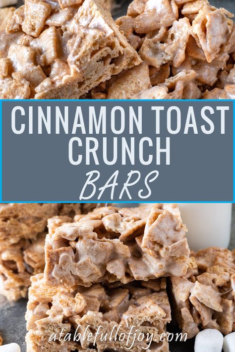 Cinnamon Toast Crunch Bars, Crunch Bars Recipe, Cinnamon Toast Crunch Cereal, Cereal Bars Recipes, Cinnamon Roll Muffins, Crunch Recipe, Crunch Bars, Krispie Treats Recipe, Crunch Cereal