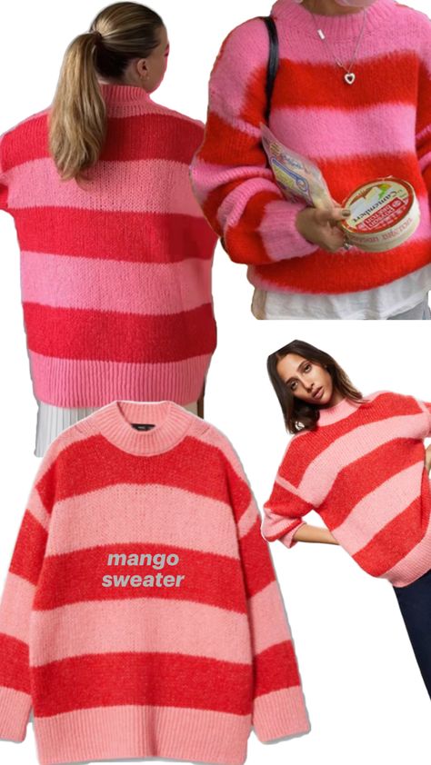 Red Sweater, Red Sweaters, Pink Red, Knitting, Red, Pink