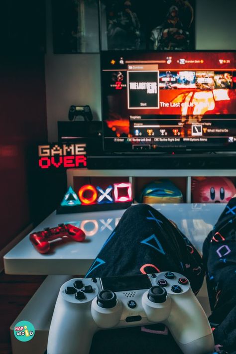 Playstation Aesthetic, Playstation Room, Basement Games, Game Room Basement, Gamer Room, Gaming Setup, Arcade Games, Game Room, Playstation