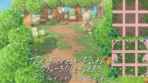 ✨ ACNH Inspo & Design Codes ✨ on Instagram: “Another stunning design by @sarinaacnh just in time for the new season ahead 🍃…” Acnh Swampcore, Acnh Qr Code, Acnh Tropical, Cottagecore Animal Crossing, Acnh Paths, Acnh Patterns, Animal Crossing 3ds, Forest Core, Animal Crossing Guide