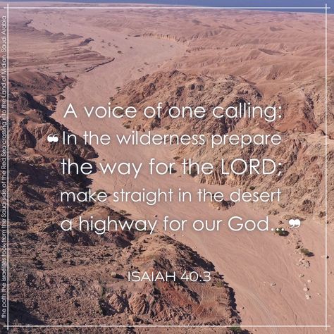 The voice of one crying in the wilderness: Prepare the way of the LORD; Make straight in the desert A highway for our God. Isaiah 40:3 Prepare The Way Of The Lord, Isaiah 40 3, Verses Wallpaper, Scripture Pictures, Bible Truth, Bible Verse Wallpaper, The Wilderness, In The Desert, The Desert